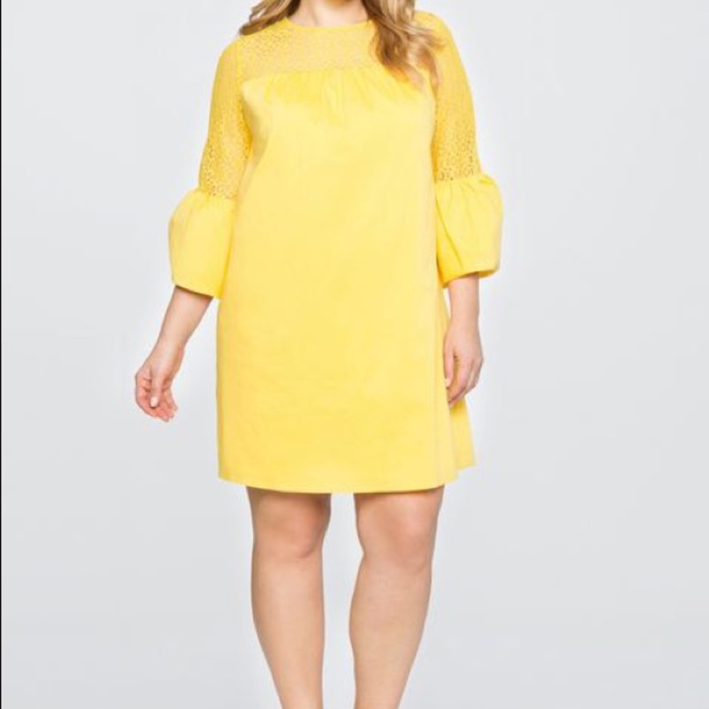 Draper James for ELOQUII yellow shift dress